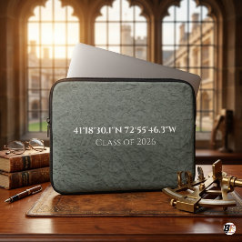 Funda Para Portátil Clase de 2026 Coordenadas Personalizadas Minimalis