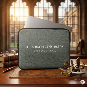 Funda Para Portátil Clase de 2026 Coordenadas Personalizadas Minimalis