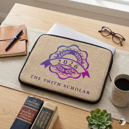 Funda Para Portátil Clase personalizada de 2026 Cresta del erudito Fal