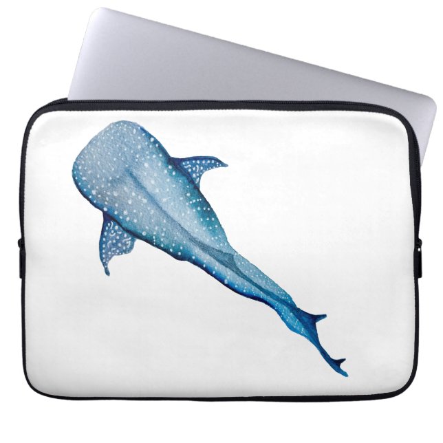 Funda Para Portátil Clásico de tiburón ballena acuarela (Frente)
