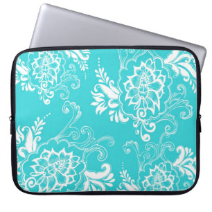 Funda Para Portátil Clásico, elegante y elegante. florido azul chillón