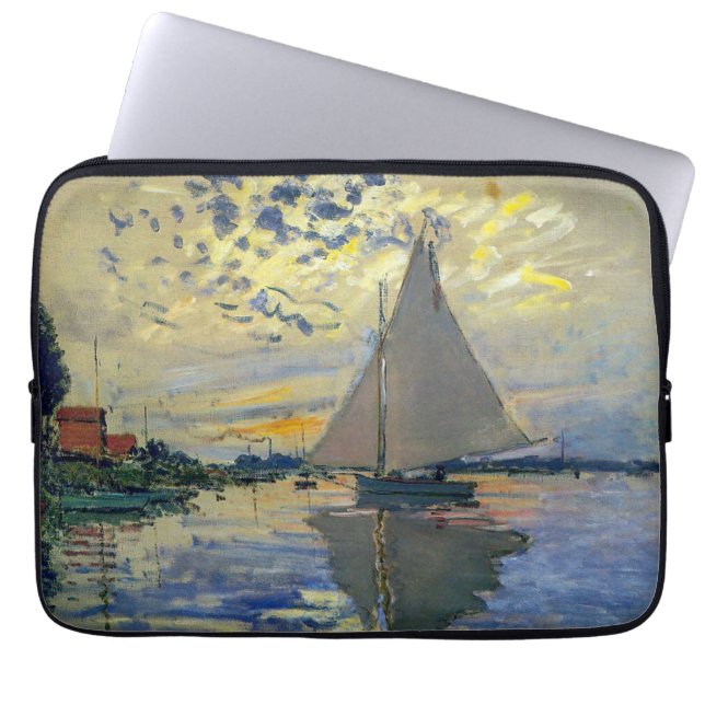 Funda Para Portátil Claude Monet - Barco de vela en Le Petit-Gennevill (Frente)