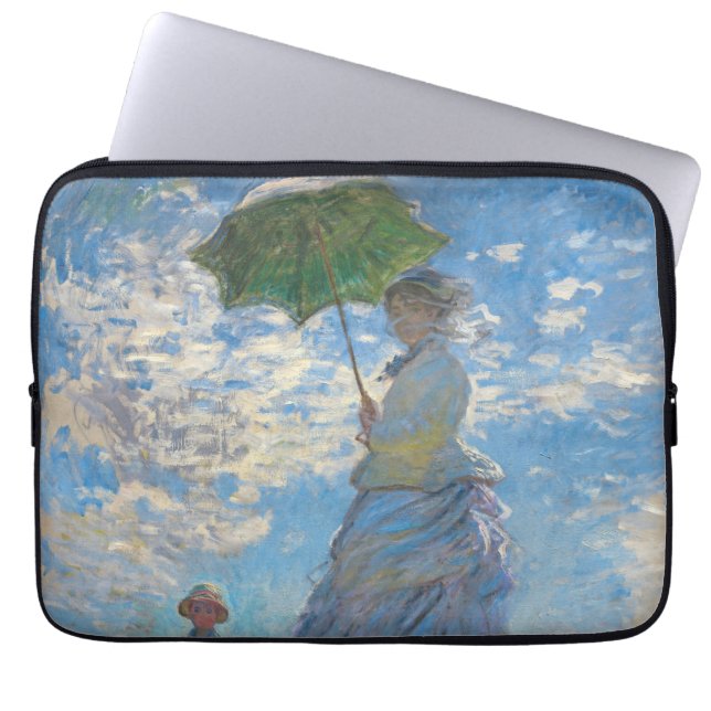 Funda Para Portátil Claude Monet - El paseo, mujer con sombrilla (Frente)