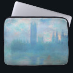 Funda Para Portátil Claude Monet Houses del Parlamento de Londres. Azu<br><div class="desc">Claude Monet "Casas del Parlamento,  Londres" manga portátil. El arte impresionista del paisaje azul.</div>