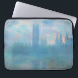 Funda Para Portátil Claude Monet Houses del Parlamento de Londres. Azu<br><div class="desc">Claude Monet "Casas del Parlamento,  Londres" manga portátil. El arte impresionista del paisaje azul.</div>
