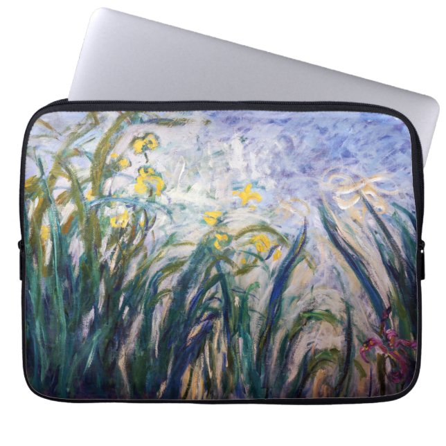 Funda Para Portátil Claude Monet - Irlandeses amarillos y morados (Frente)