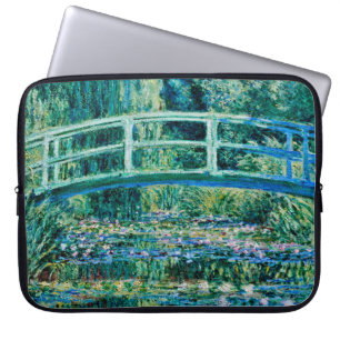 Funda Para Portátil Claude Monet - Nieves Y Puente Japonés