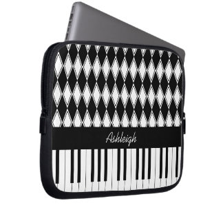 Funda Para Portátil Claves y diamantes de piano personalizados