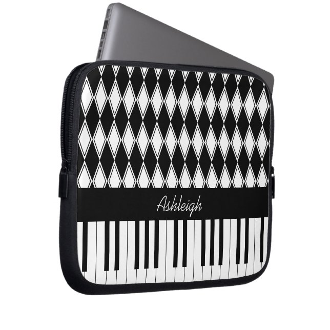 Funda Para Portátil Claves y diamantes de piano personalizados (Anverso derecho)