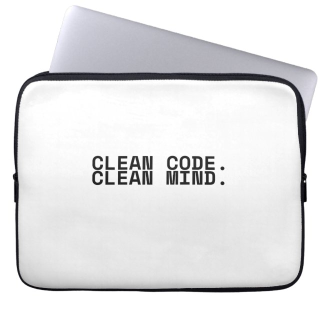 Funda Para Portátil Clean Code Clean Mind Minimalist 13-Inch Laptop  (Frente)