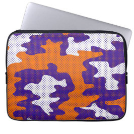 Funda Para Portátil Clemson-Inspired Orange & Purple Tiger Camo