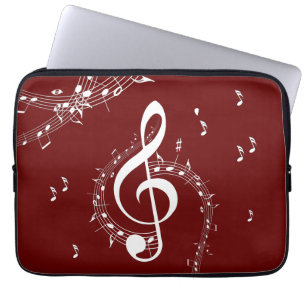 Funda Para Portátil Climactic G Clef Music Red