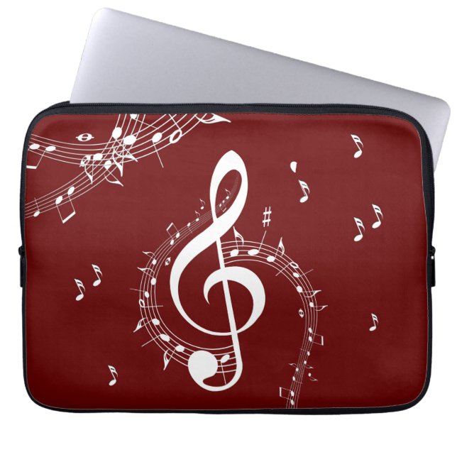 Funda Para Portátil Climactic G Clef Music Red (Frente)