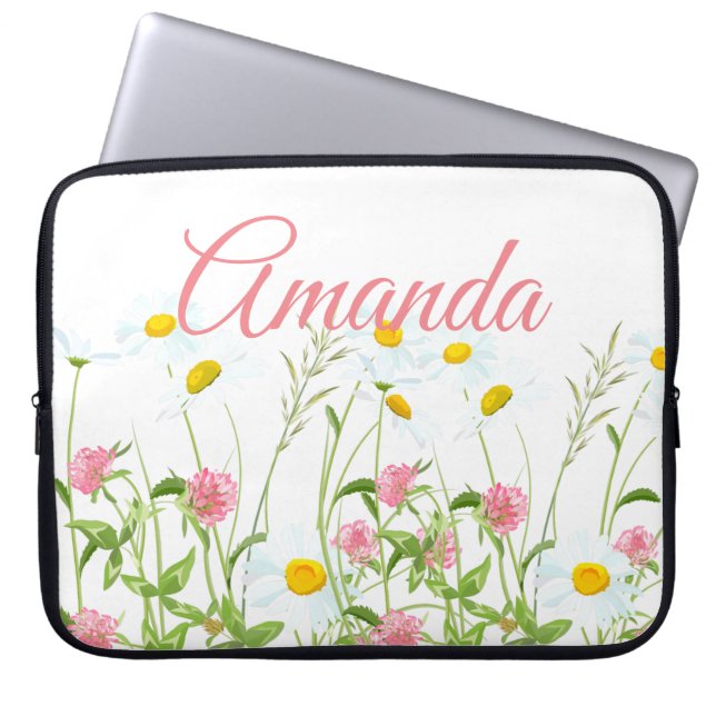 Funda Para Portátil Clovers & Daisies (Frente)