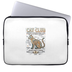 Funda Para Portátil Club de Gatos Anatomía de Gato Diagrama Científico