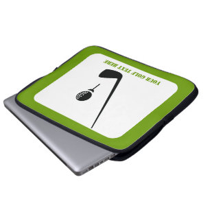 Funda Para Portátil Club de golf y personalizado negro y verde