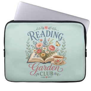 Funda Para Portátil Club de lectura de jardín Cottagecore floral