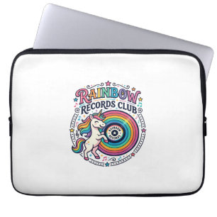 Funda Para Portátil Club de Registros de Arcoíris de Unicornio Fondo B