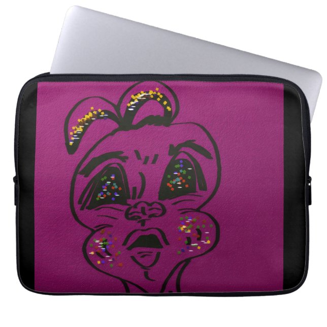 Funda Para Portátil Clueless Bunny Laptop Sleeve (Frente)