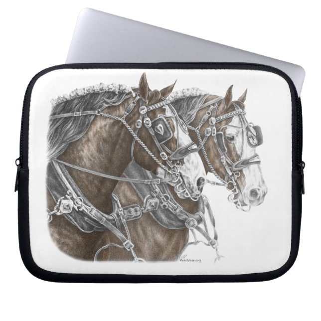 Funda Para Portátil Clydesdale Draft Horse Team (Frente)