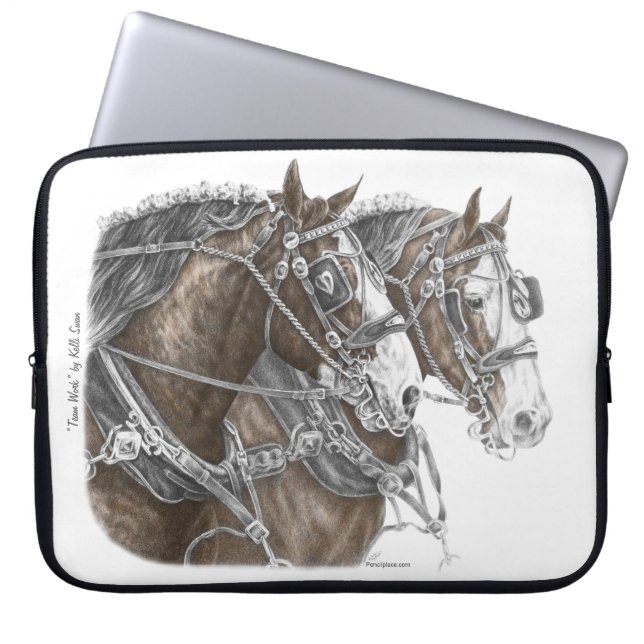 Funda Para Portátil Clydesdale Draft Horse Team (Frente)