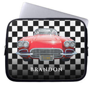 Funda Para Portátil Coche Red Sport, nombre blanco, control B/W
