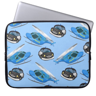 Funda Para Portátil Coche y helicóptero de la policía