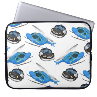 Funda Para Portátil Coche y helicóptero de la policía