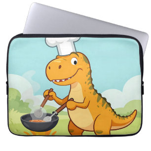 Funda Para Portátil Cocinero Dinosaurio Cocinando Divertido