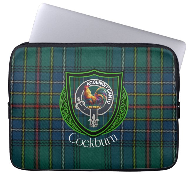 Funda Para Portátil Cockburn Scottish Clan Tartan & Crest (Frente)
