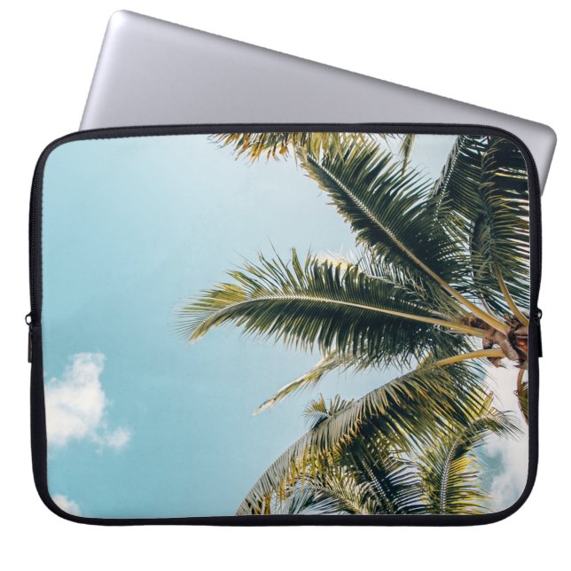 Funda Para Portátil Cocoteros verdes (Frente)