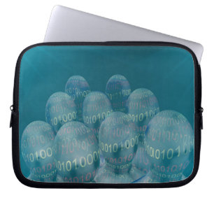 Funda Para Portátil código binario, man y comunicaciones digitales.