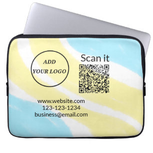 Funda Para Portátil código q r simple añadir logotipo código de explor