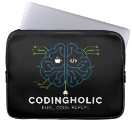 Funda Para Portátil Codingholic Tech Brain Dark Programmer