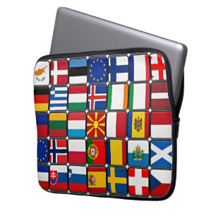 Funda Para Portátil colección de banderas internacionales, banderas de