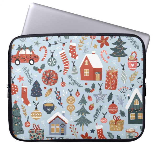 Funda Para Portátil Colección de elementos decorativos de invierno par (Frente)