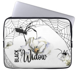 Funda Para Portátil Colección de sellos de Halloween "Black Widow"