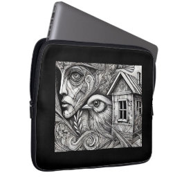 Funda Para Portátil Colección de surrealismo monocromo