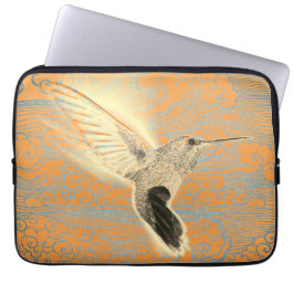 Funda Para Portátil COLIBRÍ CON NUBES JAPONESAS Manga de Rickshaw