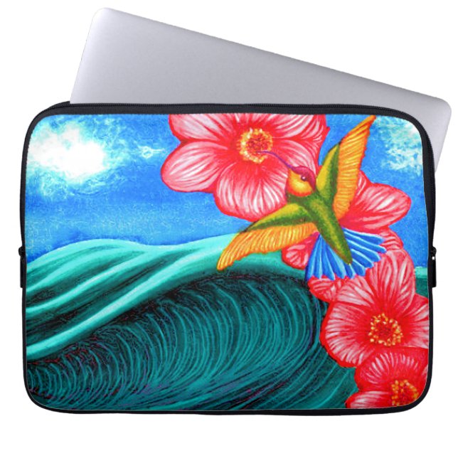 Funda Para Portátil Colibrí Océano  (Frente)