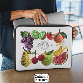 Funda Para Portátil Collage artístico moderno de frutas con cruces de 