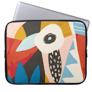 Funda Para Portátil Collage contemporáneo floral hawaiano en.. S