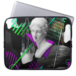 Funda Para Portátil Collage de arte contemporáneo con estatua de la ca