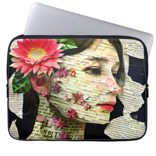 Funda Para Portátil Collage de arte de mujer bonita  