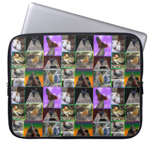 Funda Para Portátil Collage de fotos De Pollos Y Gallos,