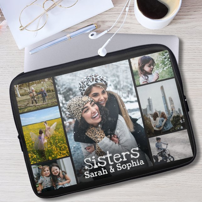 Funda Para Portátil Collage de fotos Moderno Personalizado Sisters 7 (Subido por el creador)