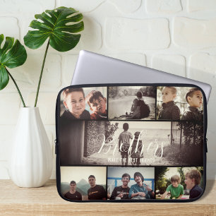 Funda Para Portátil Collage de fotos oscuro de los mejores amigos del 