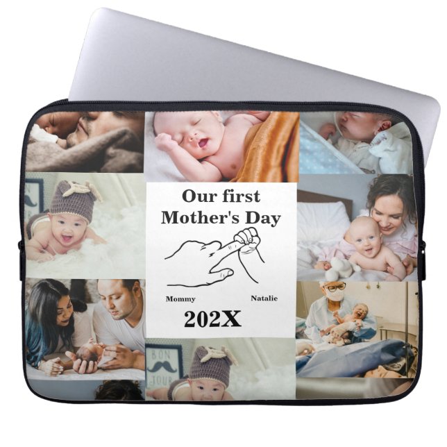 Funda Para Portátil Collage de fotos personalizado del día de la prime (Frente)