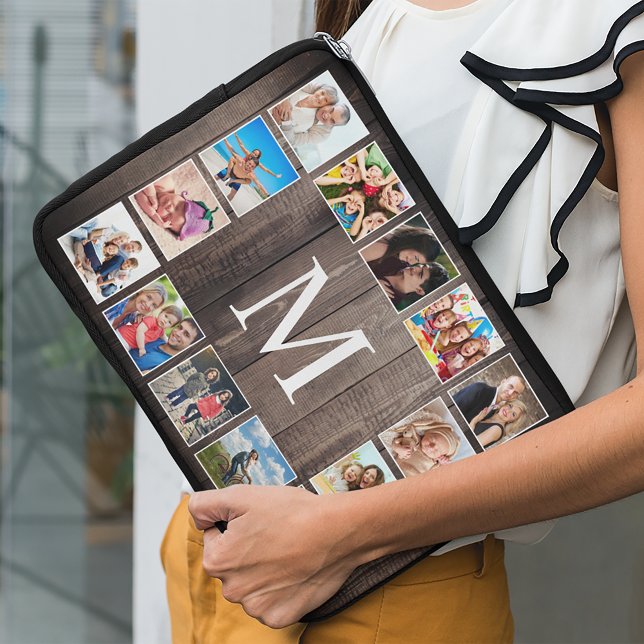 Funda Para Portátil Collage de fotos personalizado Familia Rustic Farm (Subido por el creador)