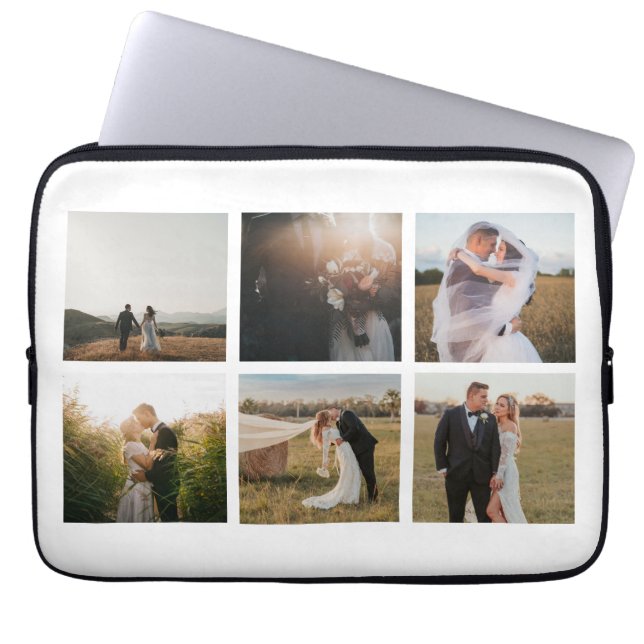 Funda Para Portátil Collage de fotos sencillo moderno (Frente)